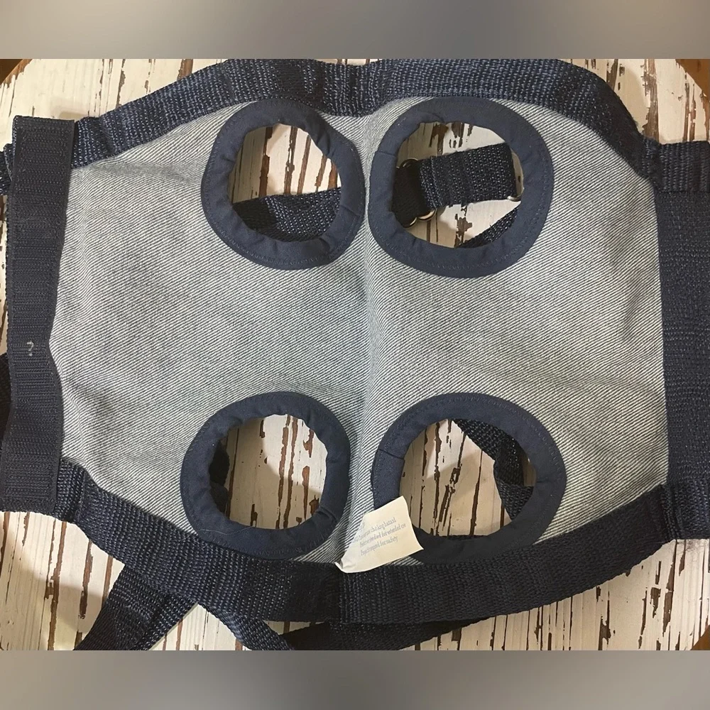 Denim Puppy Purse and Harness Medium